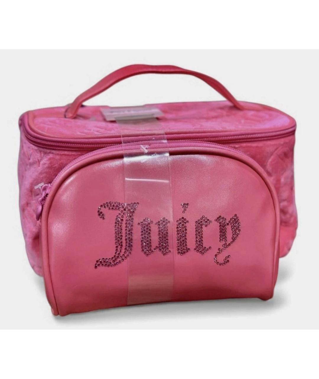 JUICY COUTURE Розовая бархатная косметичка, фото 5