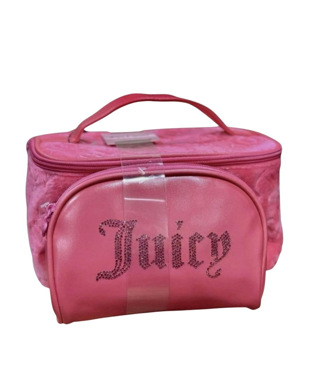 JUICY COUTURE Розовая бархатная косметичка, фото 1