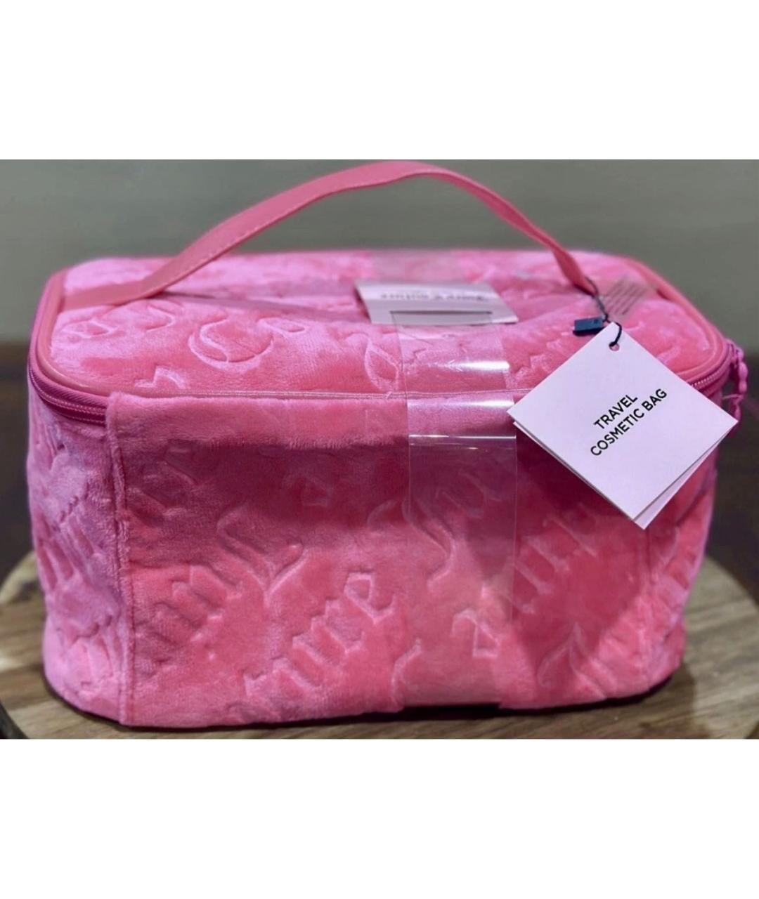 JUICY COUTURE Розовая бархатная косметичка, фото 3