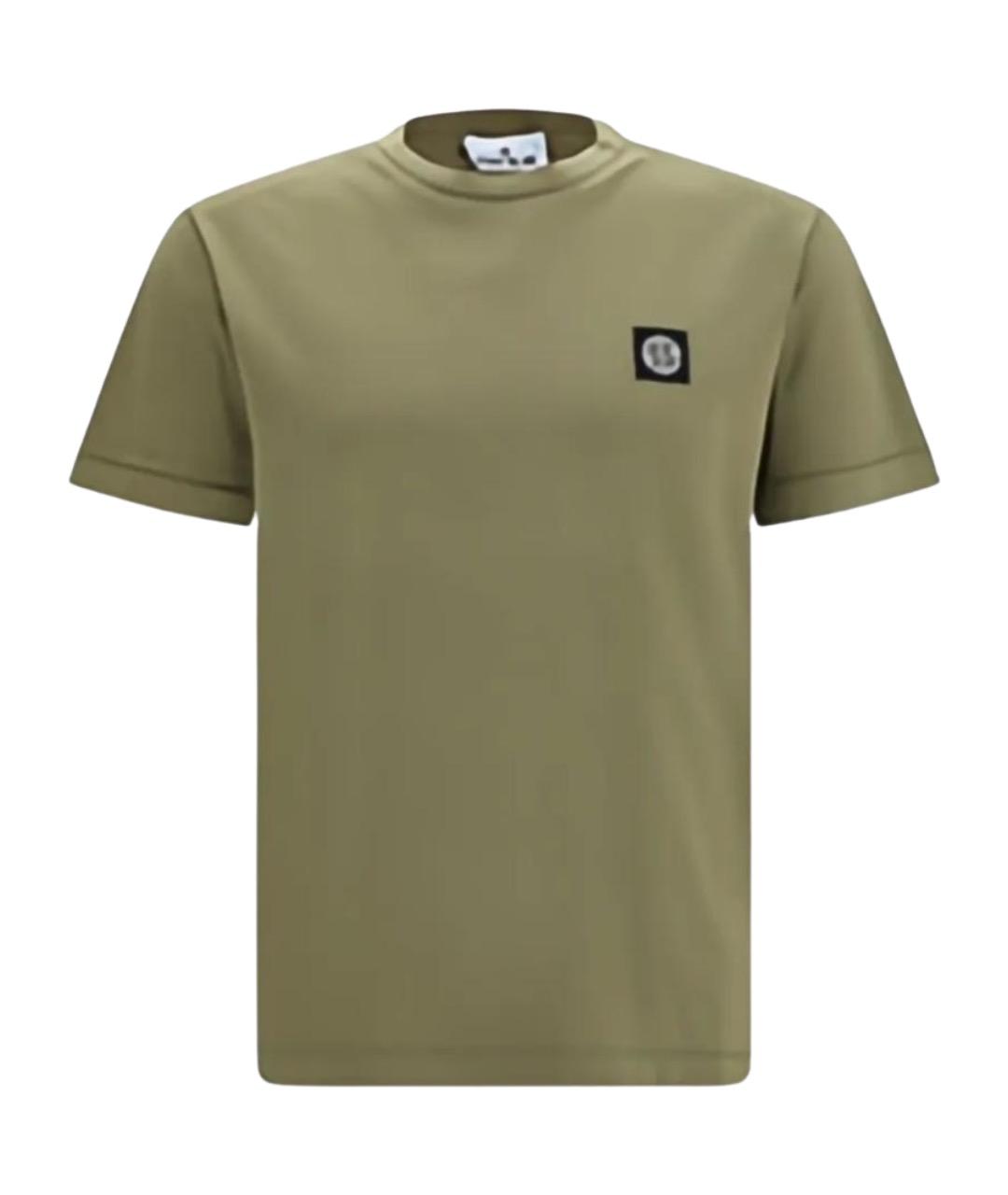 STONE ISLAND Зеленая хлопковая футболка, фото 1
