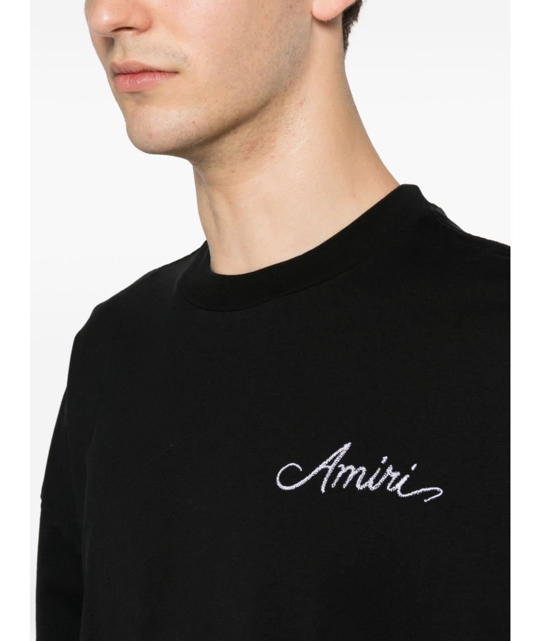 AMIRI Черная хлопковая футболка, фото 4