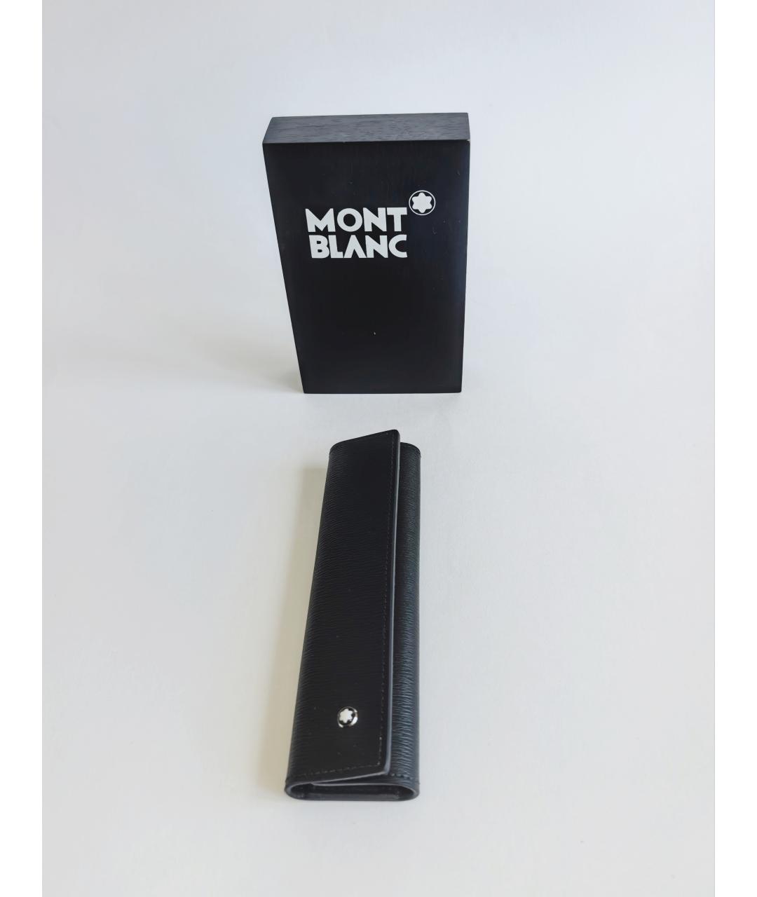 MONTBLANC Черный кожаный кошелек, фото 4