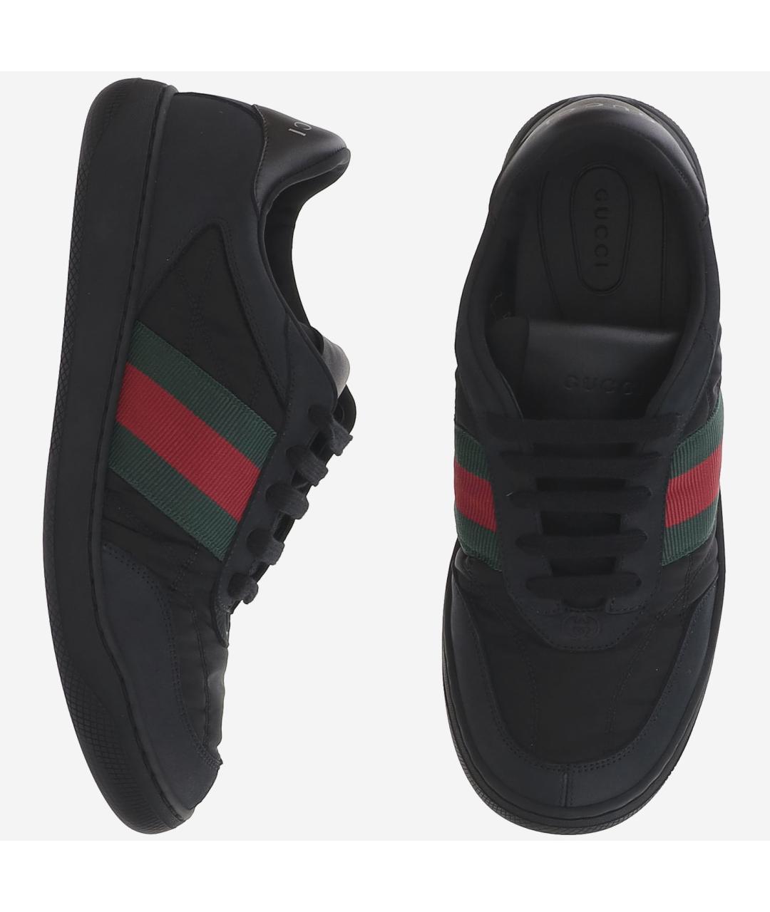 GUCCI Черные текстильные низкие кроссовки / кеды, фото 2