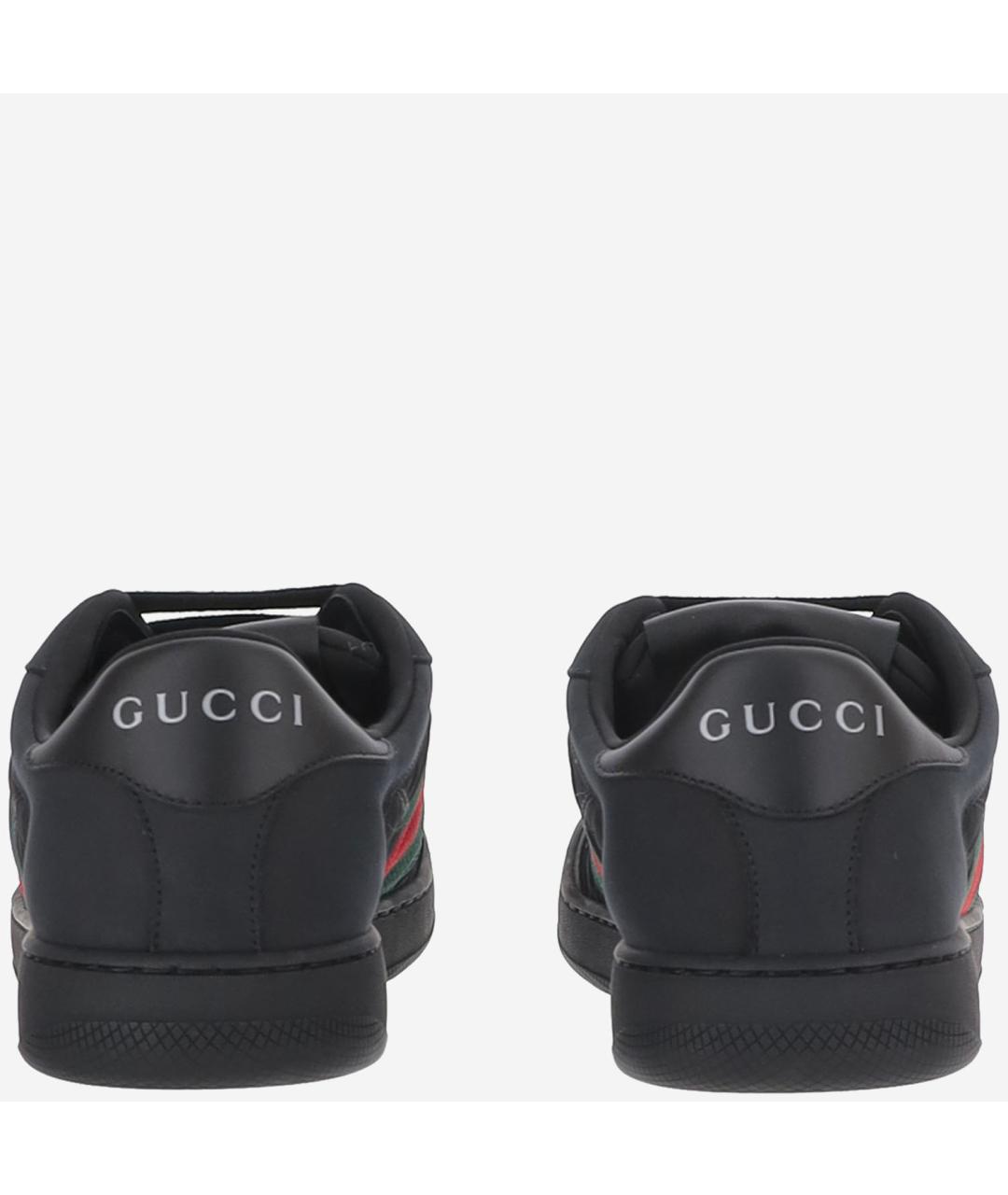 GUCCI Черные текстильные низкие кроссовки / кеды, фото 4