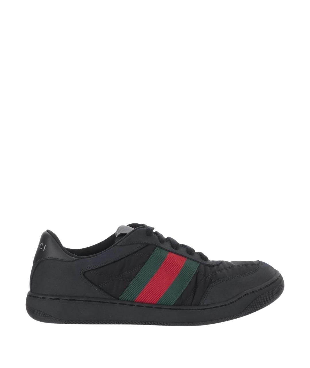 GUCCI Черные текстильные низкие кроссовки / кеды, фото 1