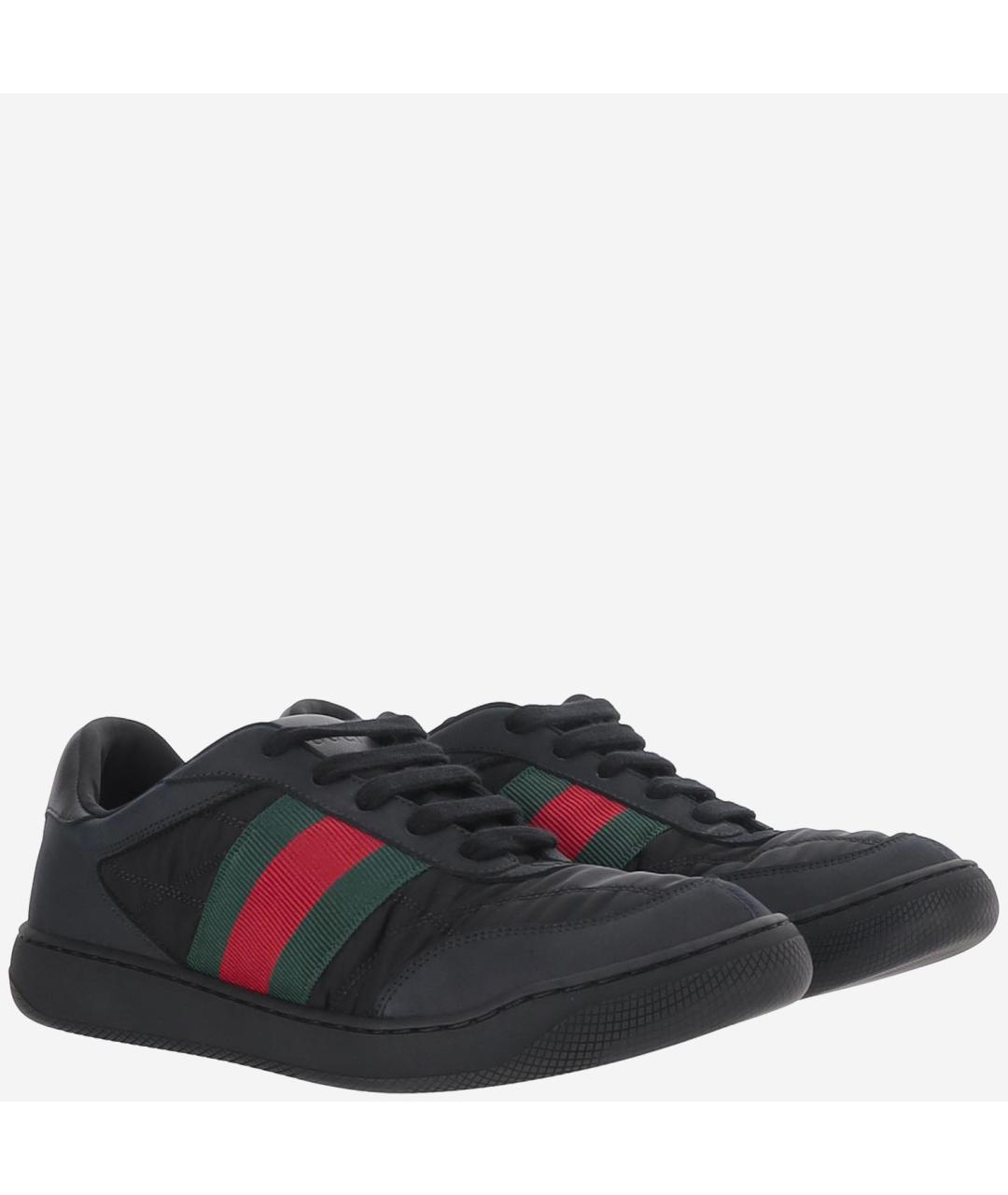 GUCCI Черные текстильные низкие кроссовки / кеды, фото 3