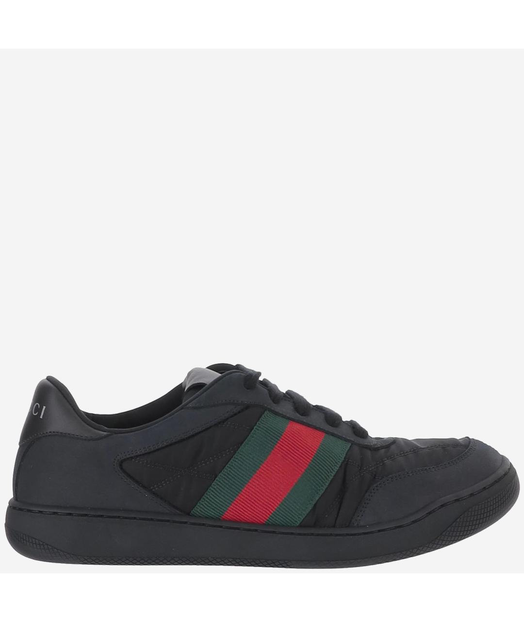 GUCCI Черные текстильные низкие кроссовки / кеды, фото 6