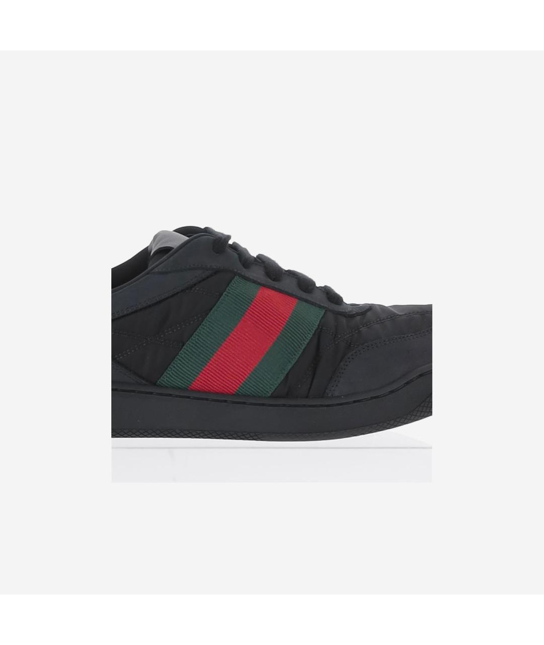 GUCCI Черные текстильные низкие кроссовки / кеды, фото 5