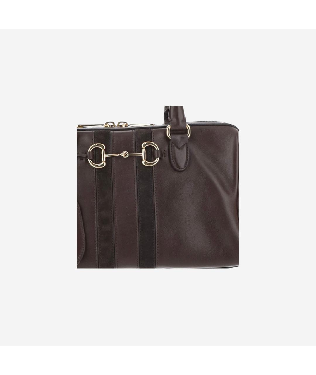 GUCCI Коричневая кожаная сумка через плечо, фото 5