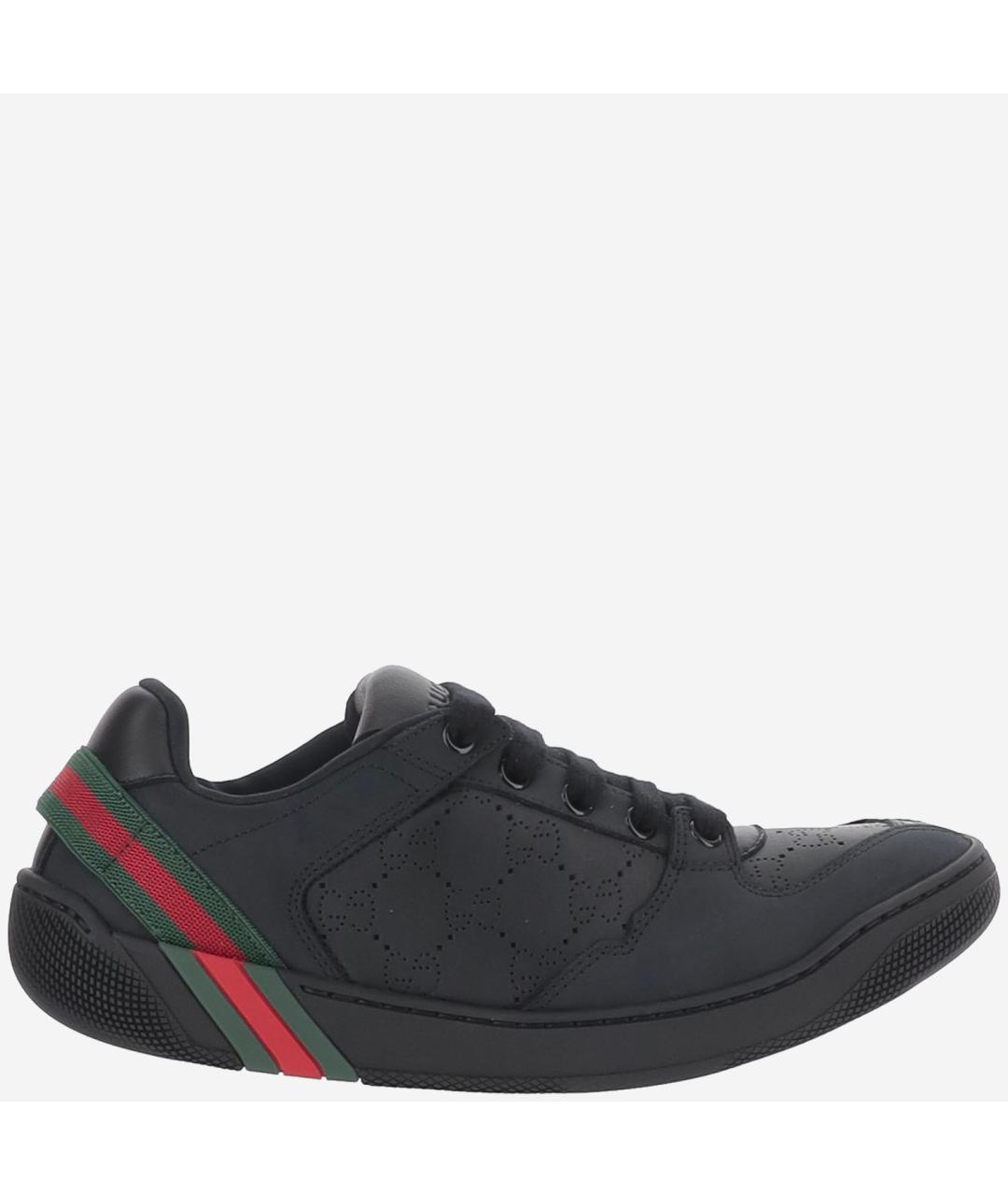 GUCCI Черные кожаные кроссовки, фото 6