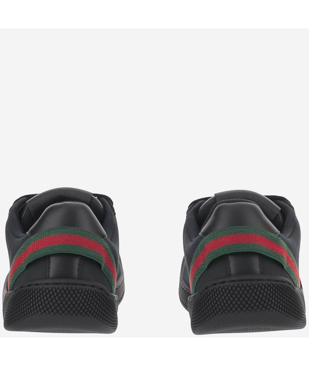 GUCCI Черные кожаные кроссовки, фото 4