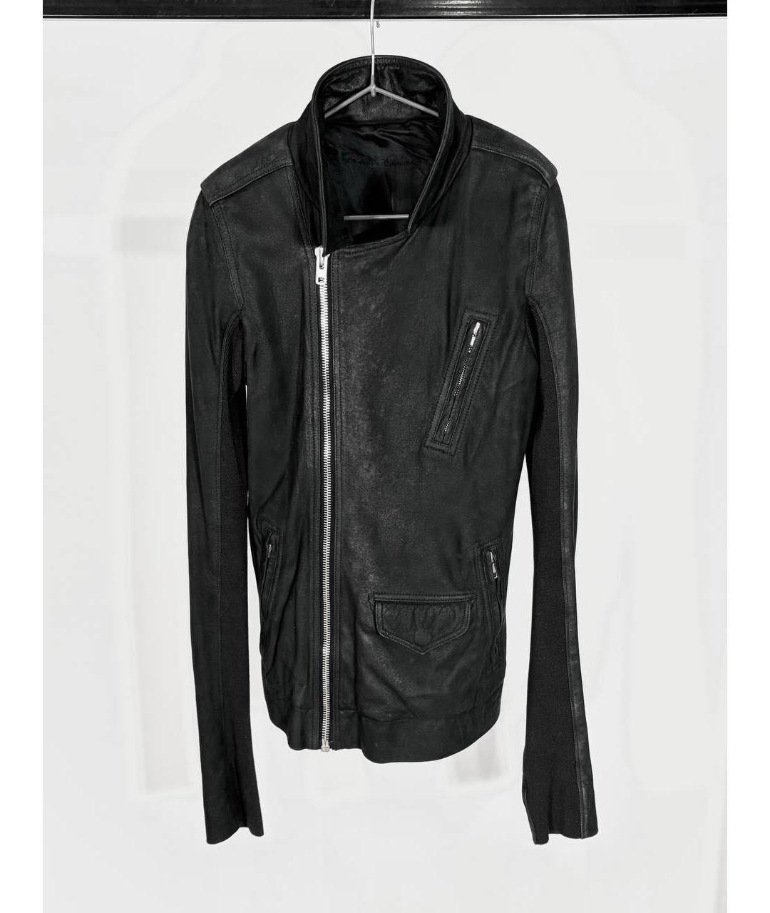 RICK OWENS Черная кожаная куртка, фото 2