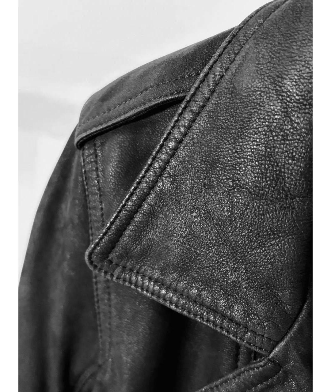 RICK OWENS Черная кожаная куртка, фото 4