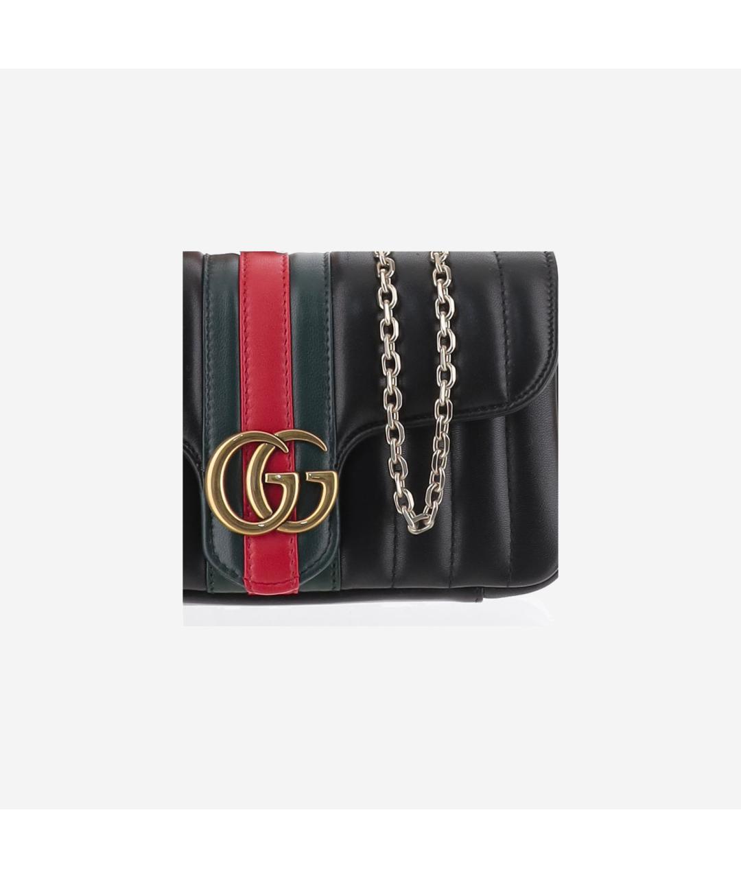 GUCCI Черная кожаная сумка через плечо, фото 4