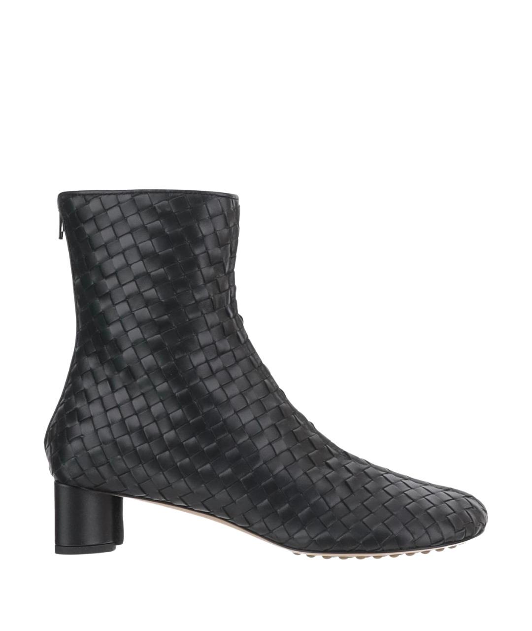 BOTTEGA VENETA Черные кожаные ботильоны, фото 1
