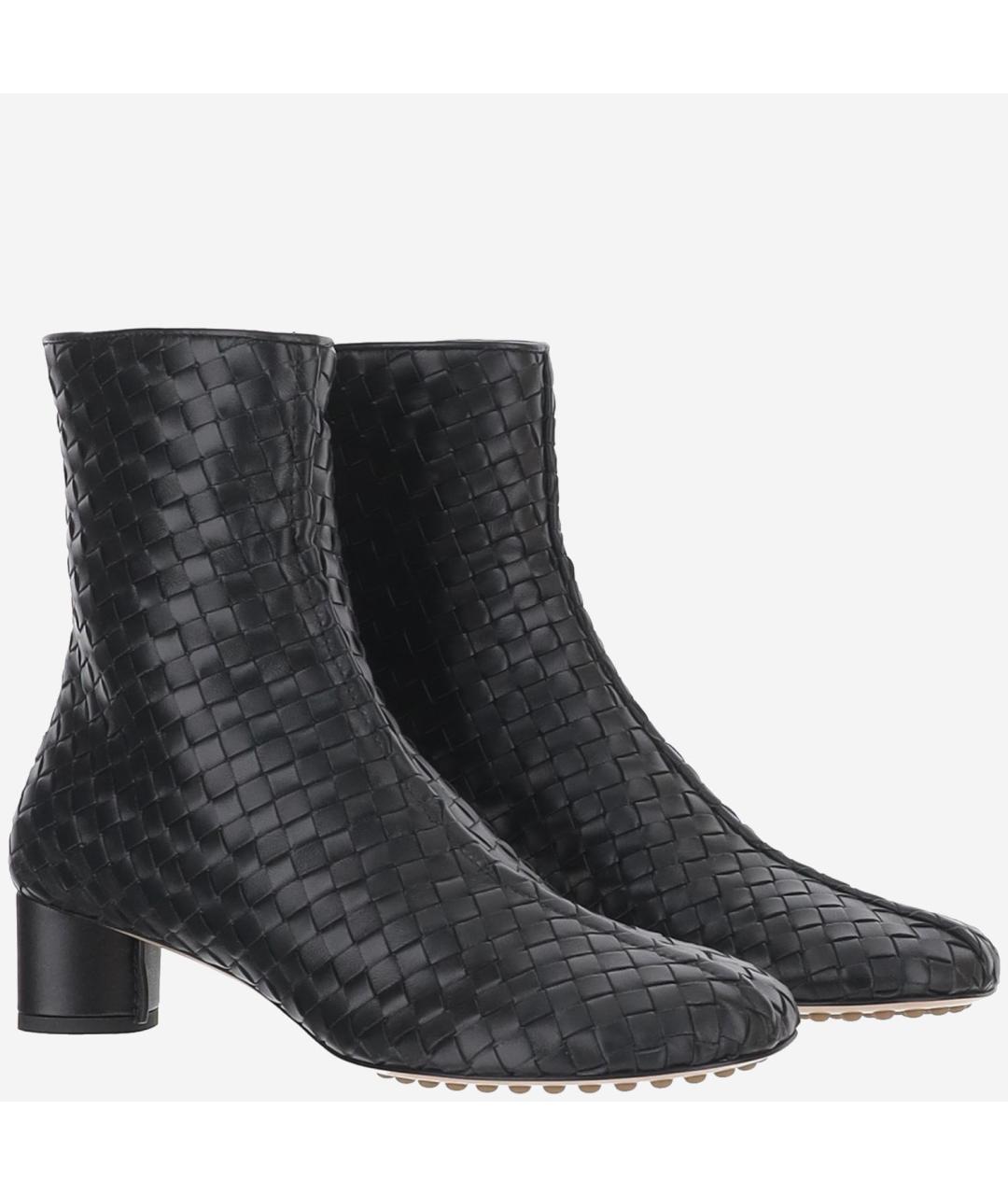 BOTTEGA VENETA Черные кожаные ботильоны, фото 2