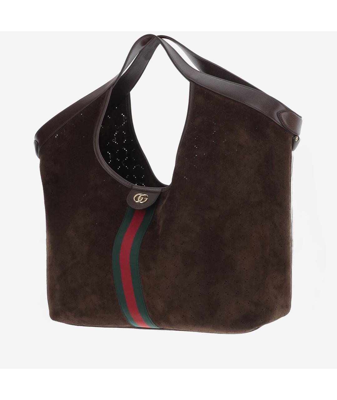 GUCCI Коричневая замшевая сумка тоут, фото 2