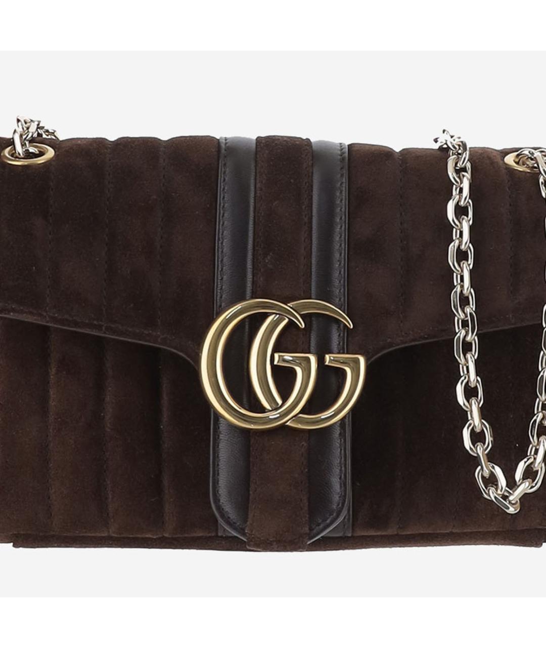 GUCCI Коричневая замшевая сумка через плечо, фото 4