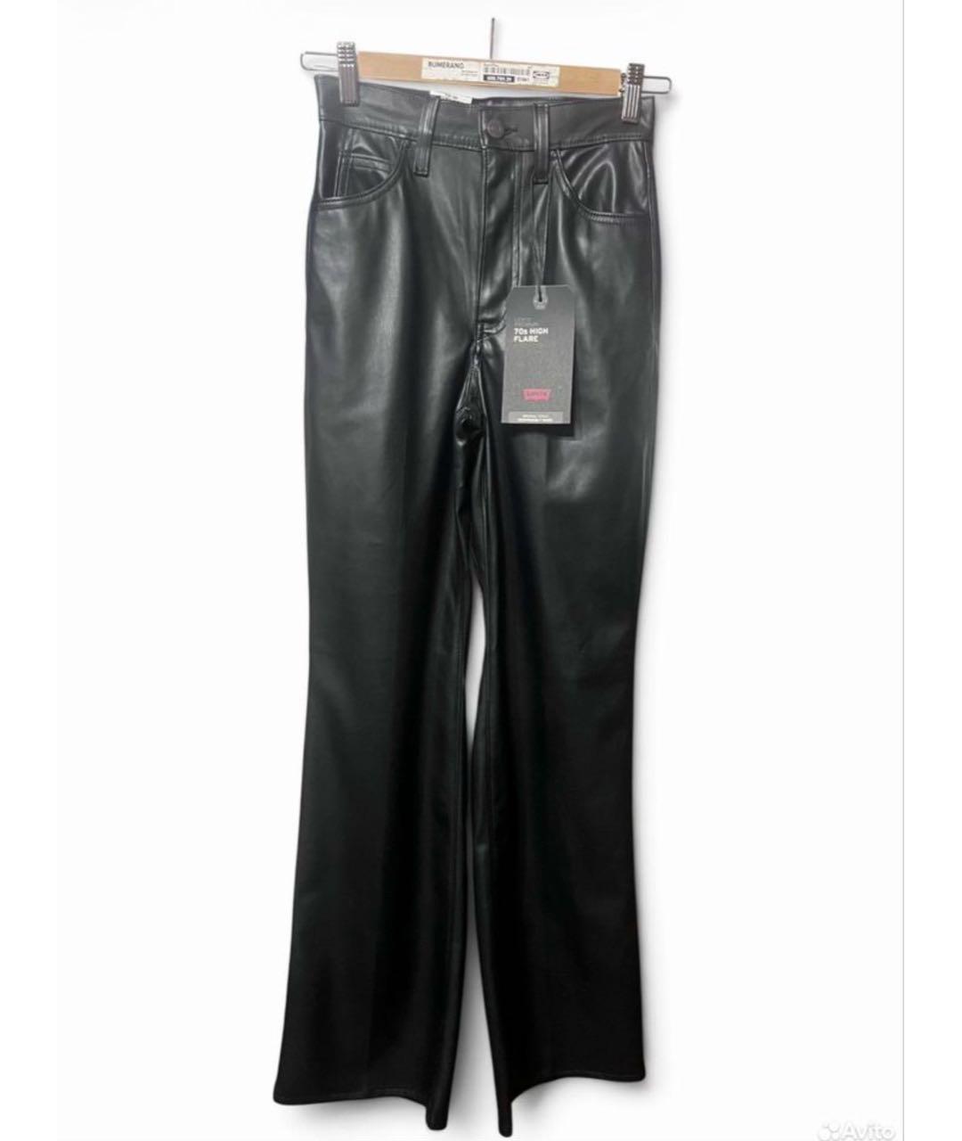 LEVI'S Черные полиэстеровые брюки широкие, фото 5