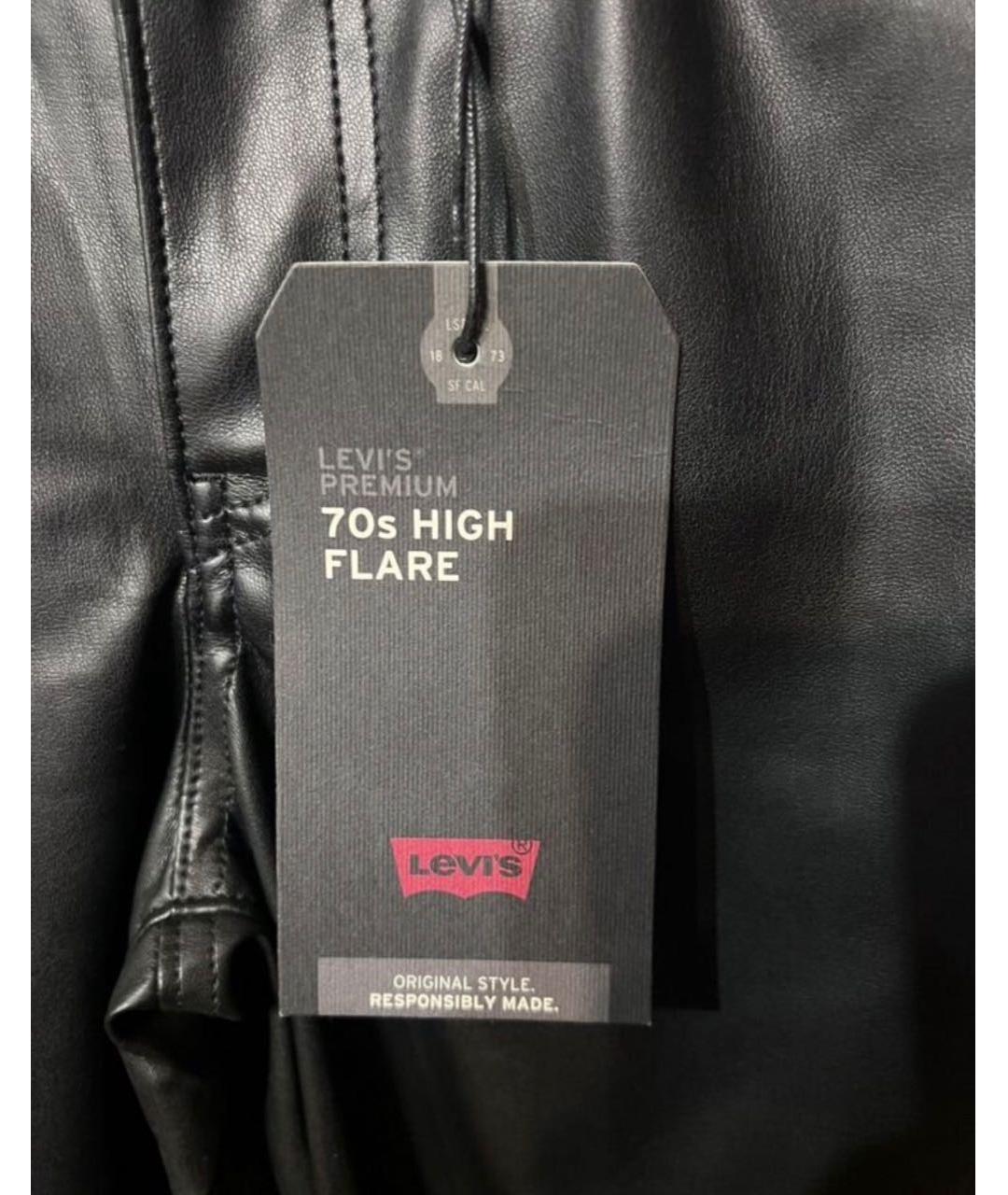 LEVI'S Черные полиэстеровые брюки широкие, фото 3