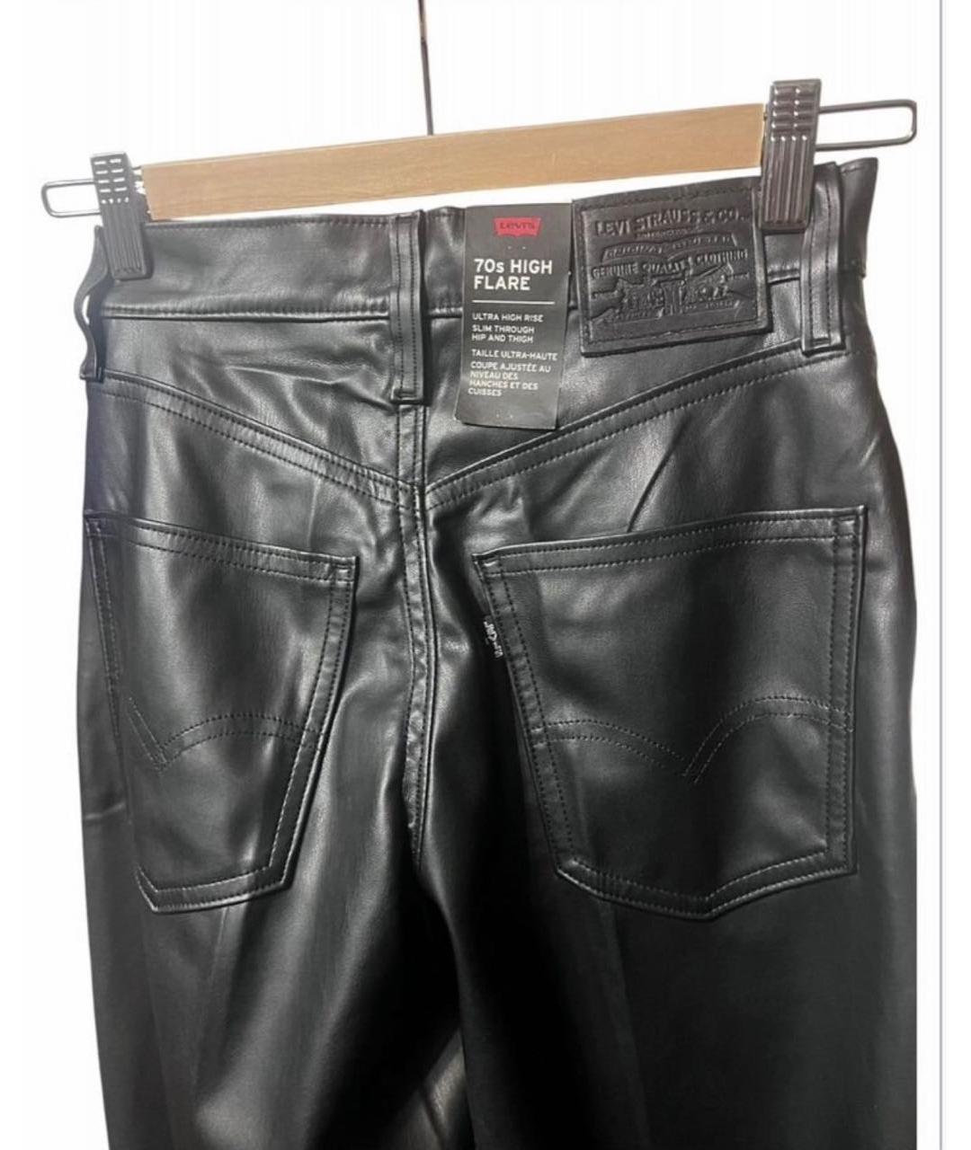 LEVI'S Черные полиэстеровые брюки широкие, фото 2