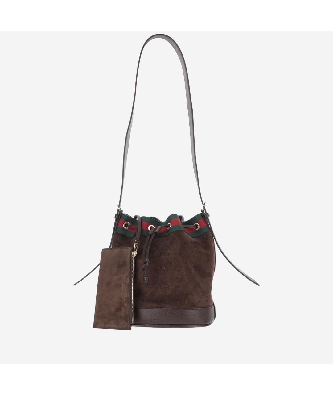 GUCCI Коричневая замшевая сумка через плечо, фото 4