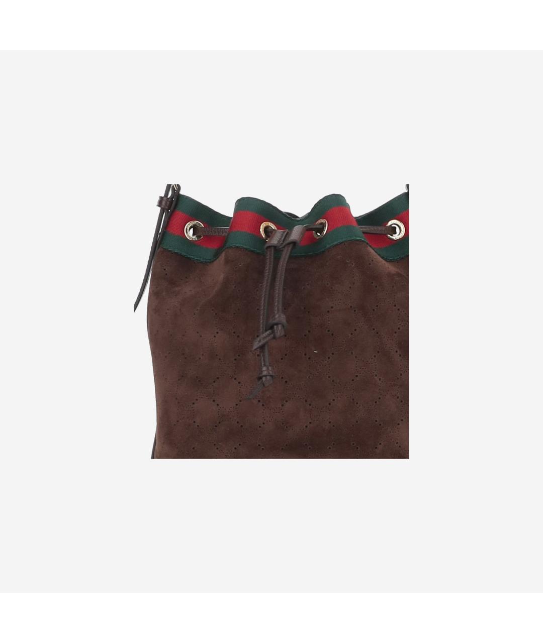 GUCCI Коричневая замшевая сумка через плечо, фото 5