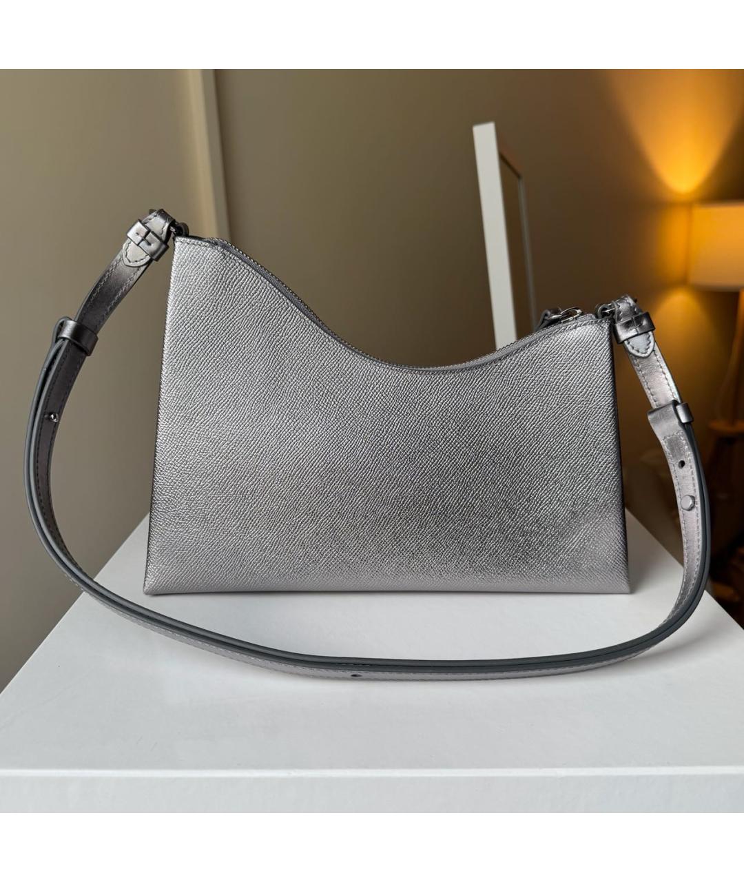 MAISON MARGIELA Серебряная кожаная сумка тоут, фото 3