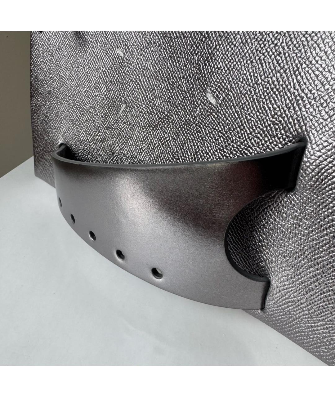 MAISON MARGIELA Серебряная кожаная сумка тоут, фото 5