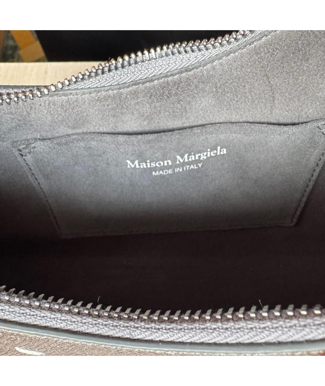 MAISON MARGIELA Серебряная кожаная сумка тоут, фото 6