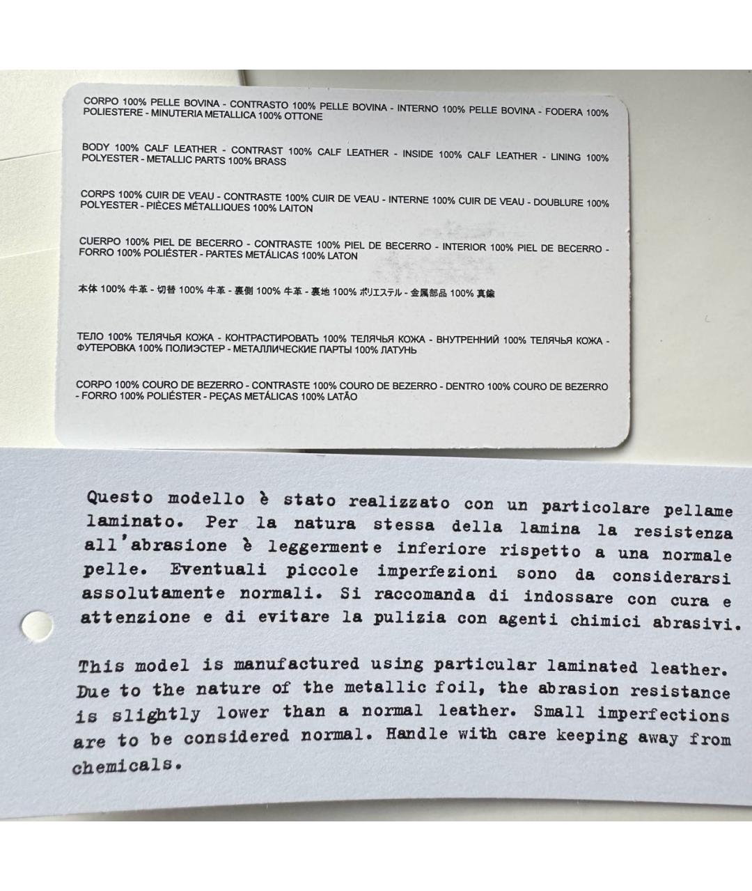 MAISON MARGIELA Серебряная кожаная сумка тоут, фото 7
