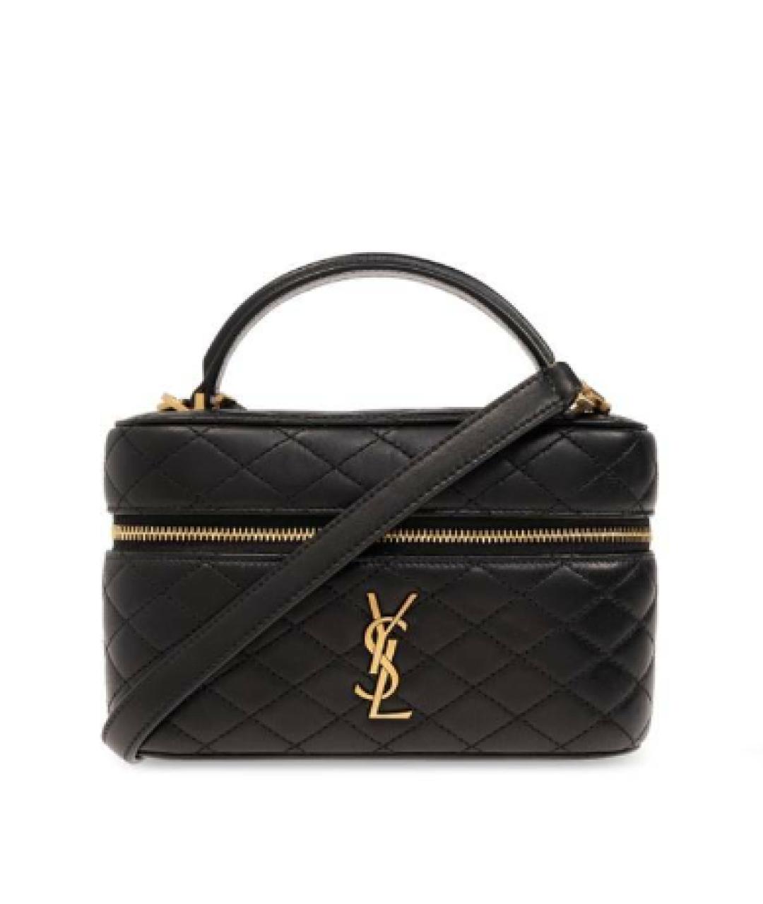 SAINT LAURENT Черная кожаная сумка через плечо, фото 6