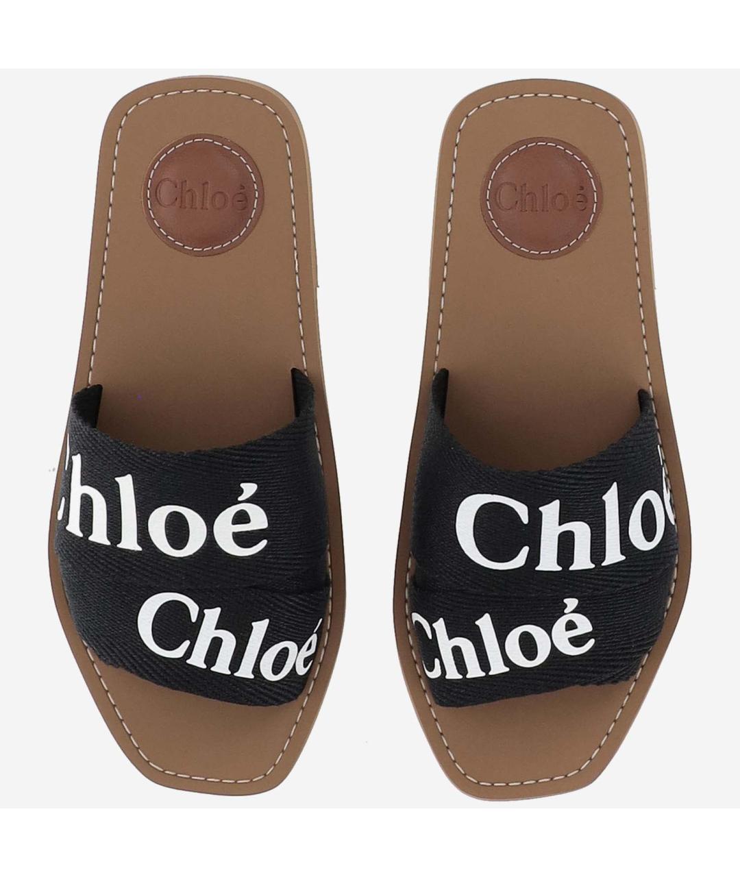 CHLOE Черные текстильные сандалии, фото 2