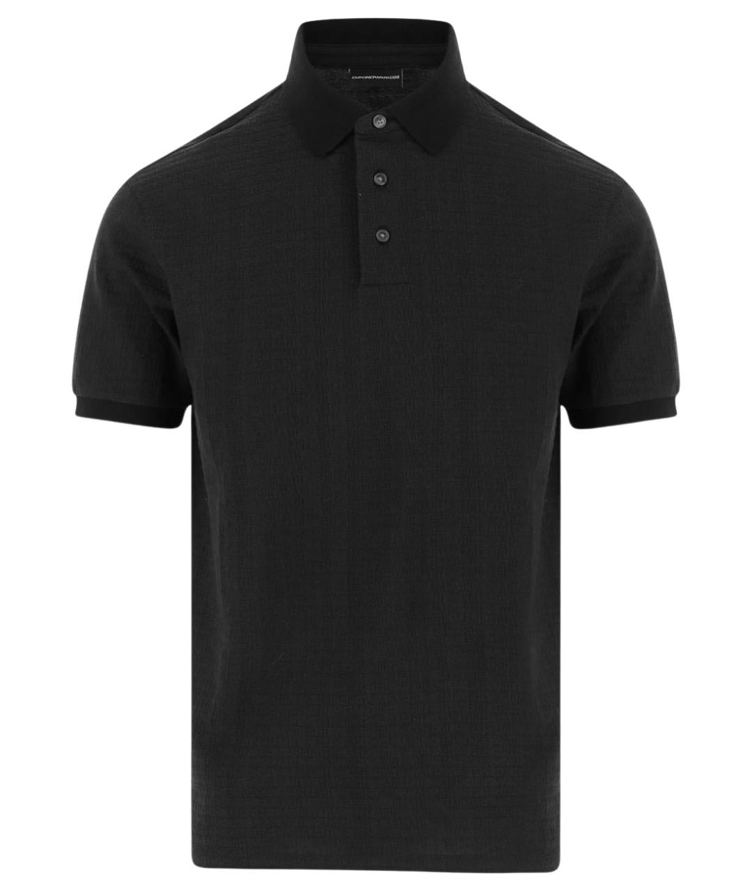 EMPORIO ARMANI Черная хлопковая футболка, фото 1