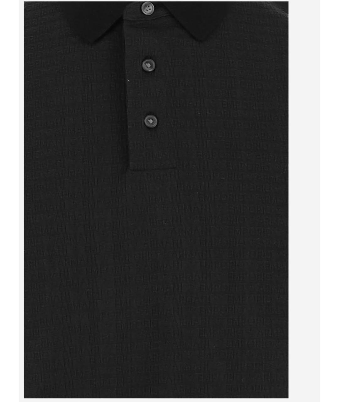 EMPORIO ARMANI Черная хлопковая футболка, фото 3