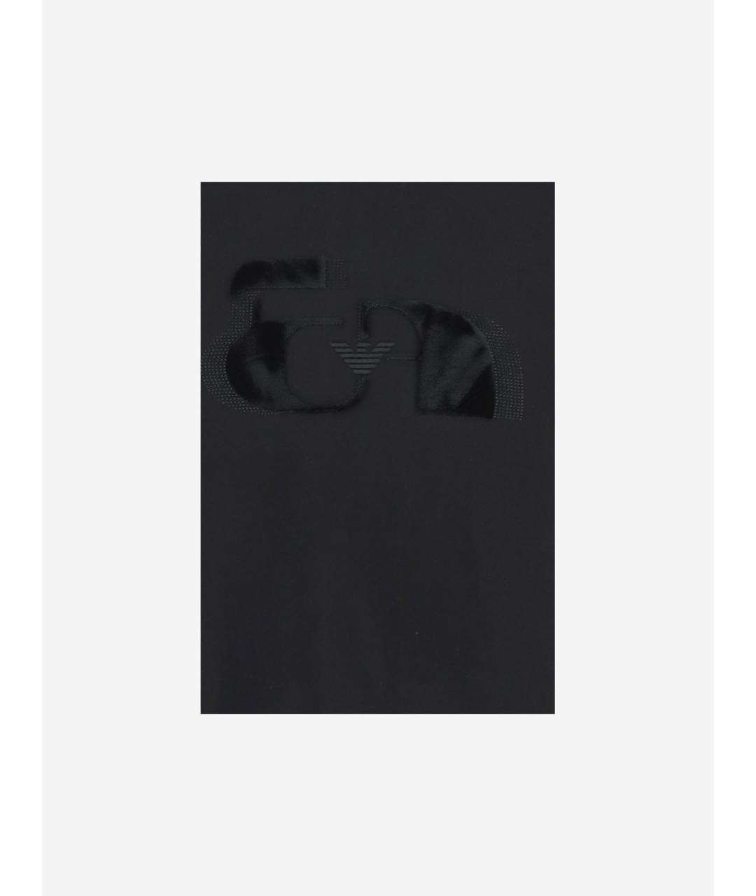 EMPORIO ARMANI Черная хлопковая футболка, фото 3