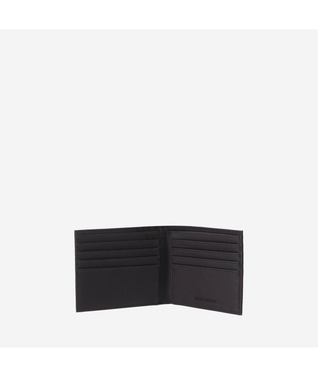 EMPORIO ARMANI Коричневый полиуретановый кошелек, фото 3