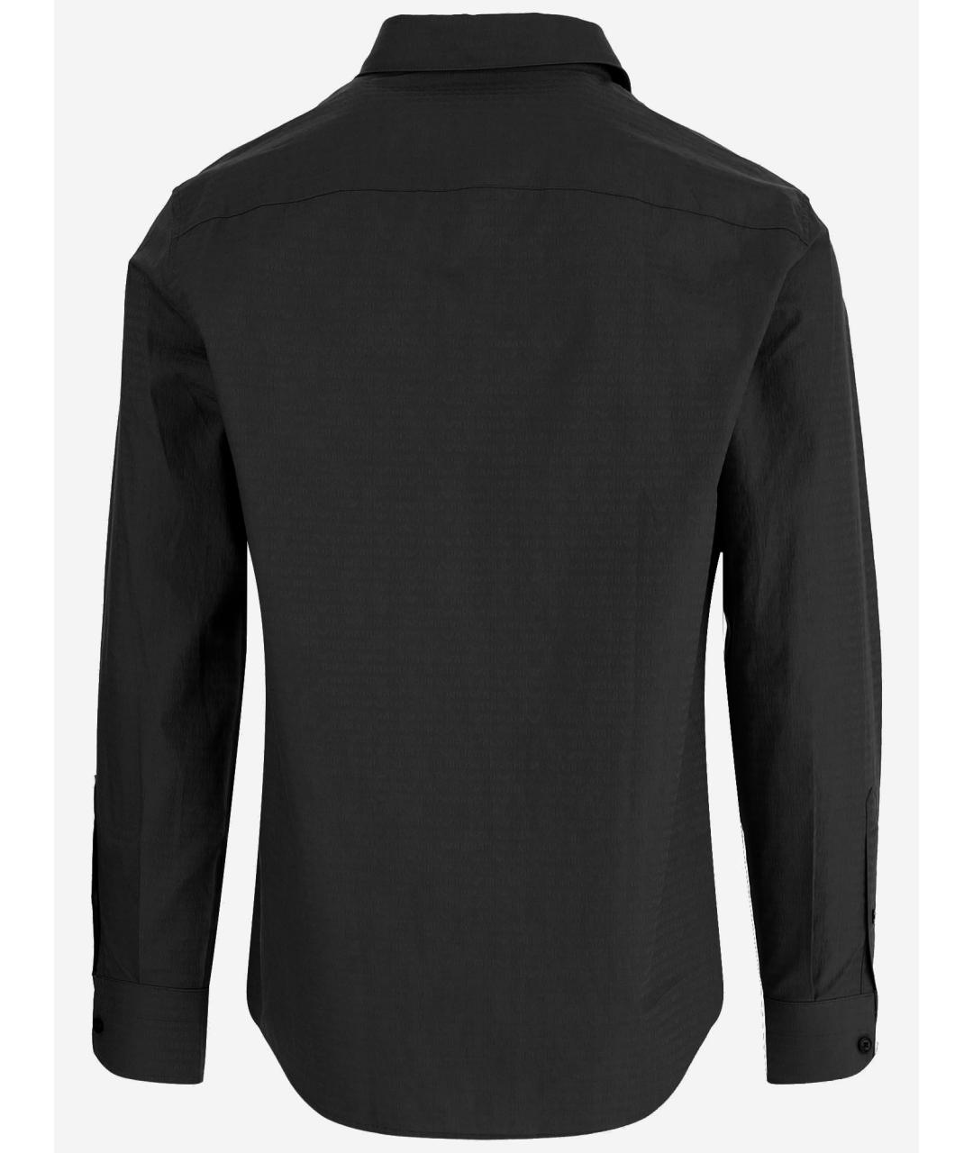 EMPORIO ARMANI Черная хлопковая классическая рубашка, фото 2