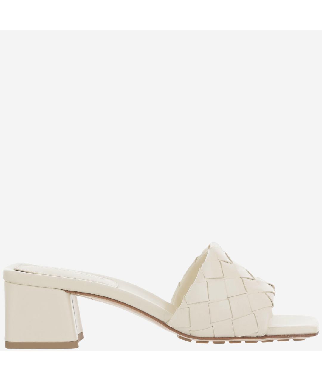 BOTTEGA VENETA Белые кожаные мюли, фото 5