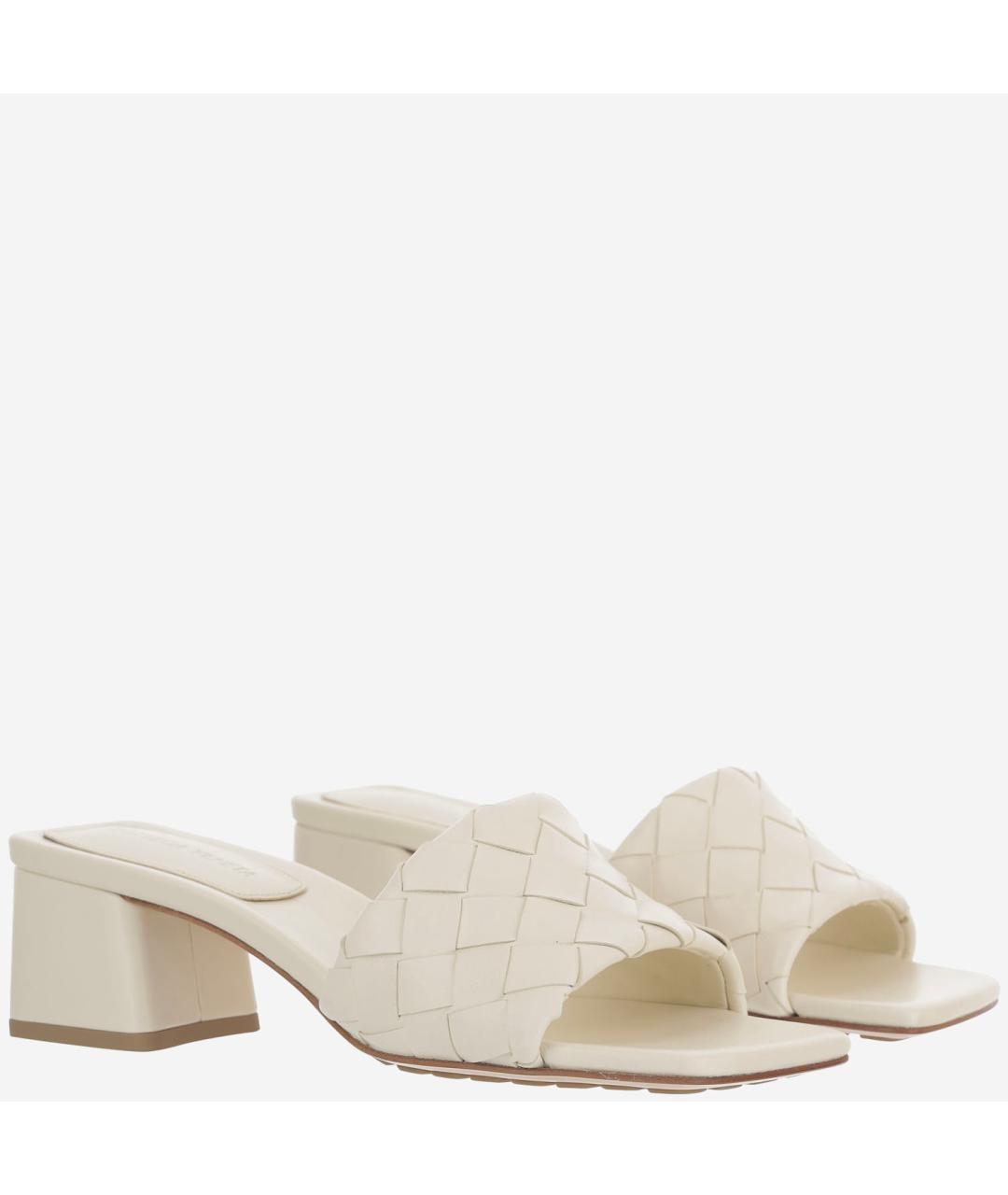 BOTTEGA VENETA Белые кожаные мюли, фото 2