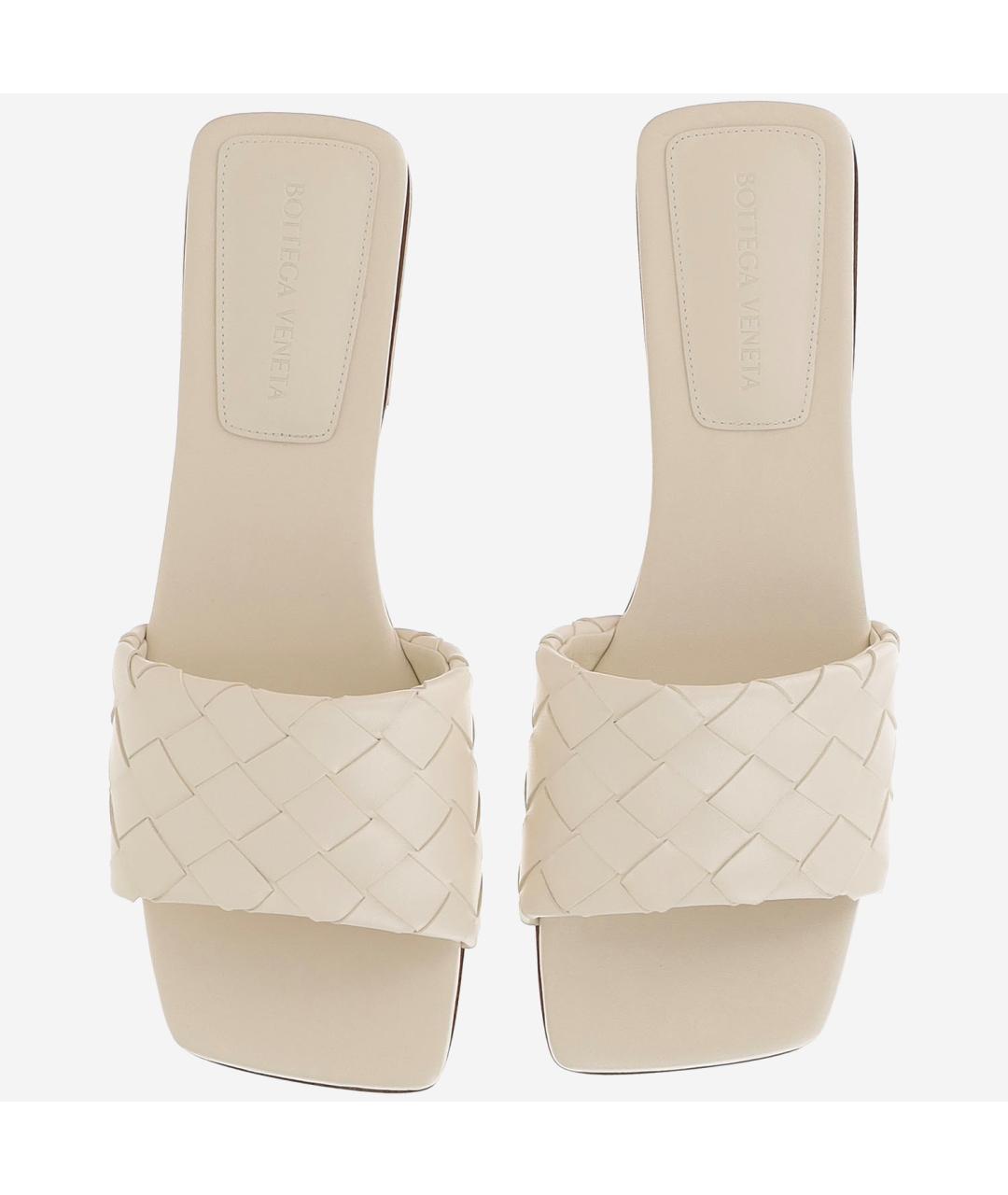 BOTTEGA VENETA Белые кожаные сандалии, фото 2