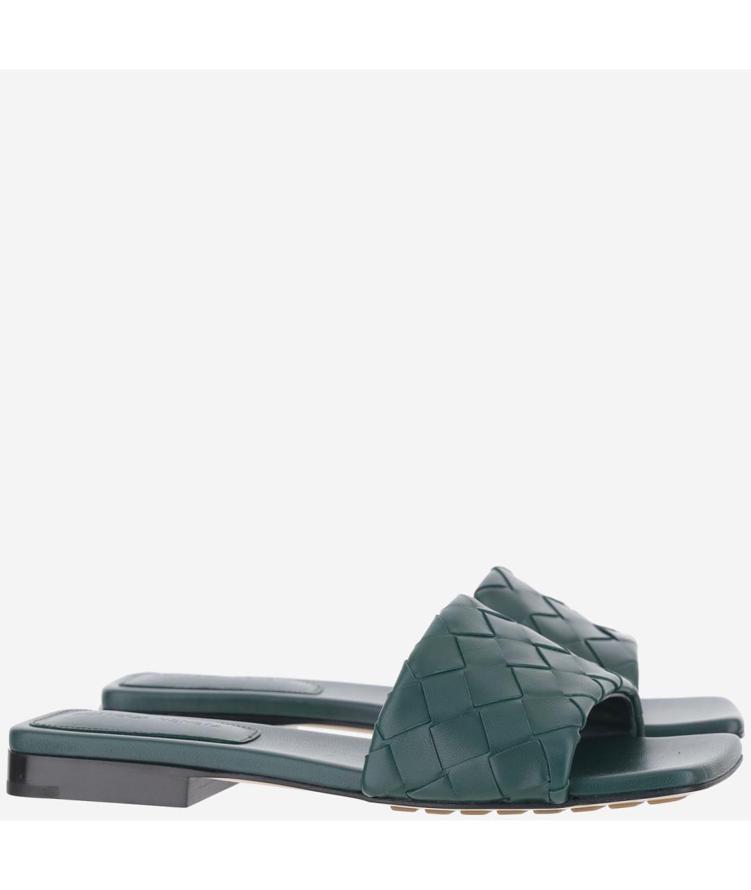 BOTTEGA VENETA Зеленые кожаные сандалии, фото 3
