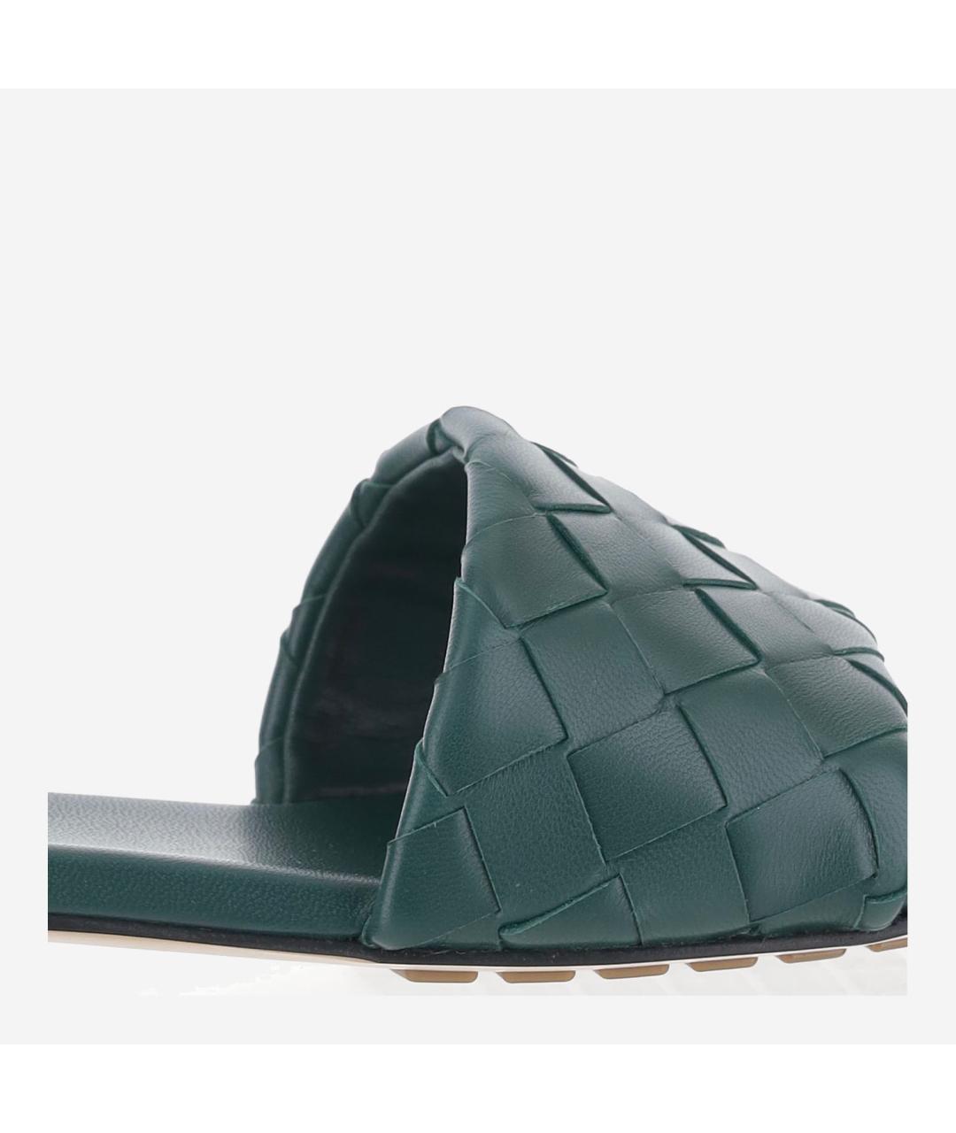 BOTTEGA VENETA Зеленые кожаные сандалии, фото 5