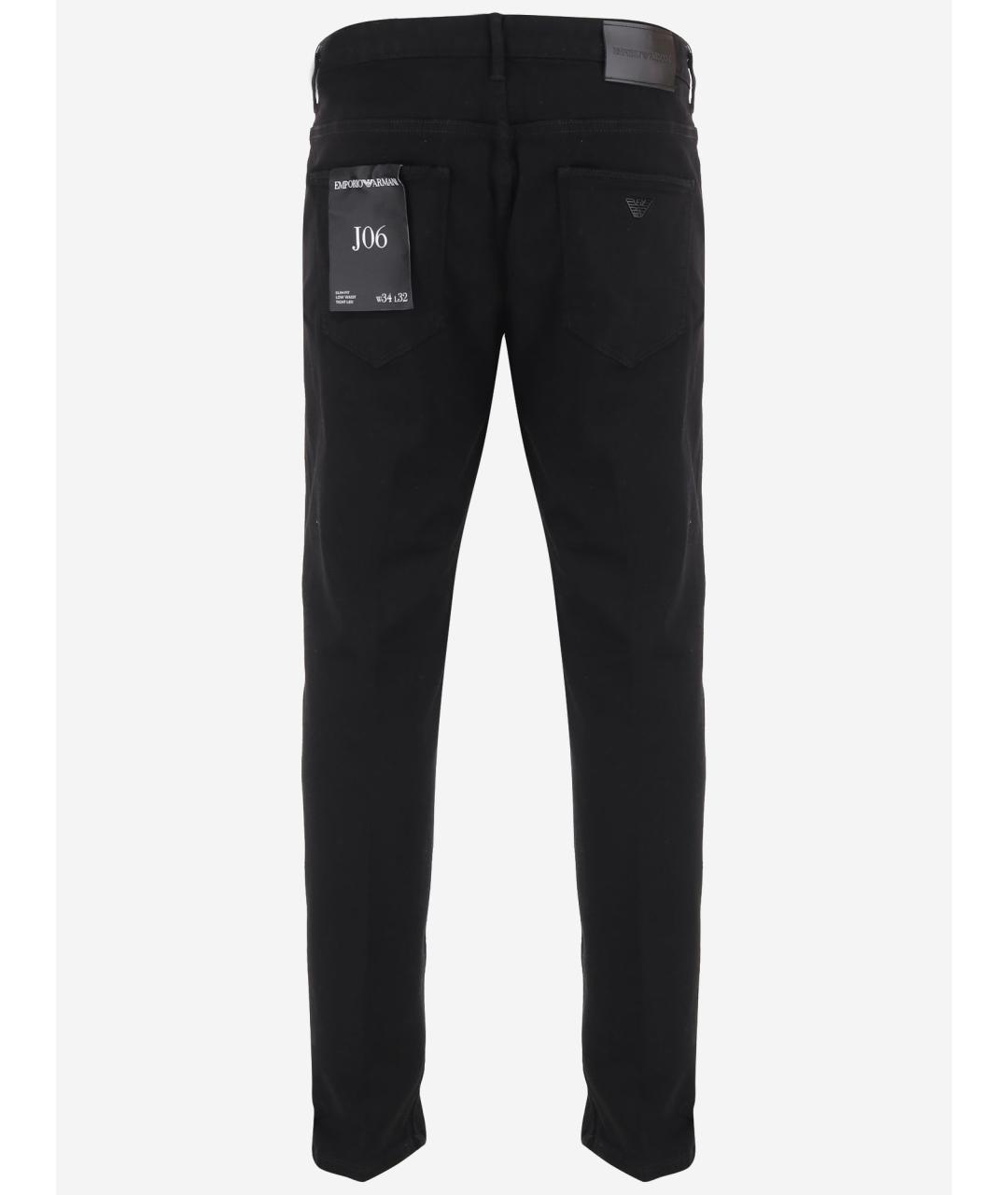 EMPORIO ARMANI Черные хлопко-эластановые джинсы скинни, фото 2
