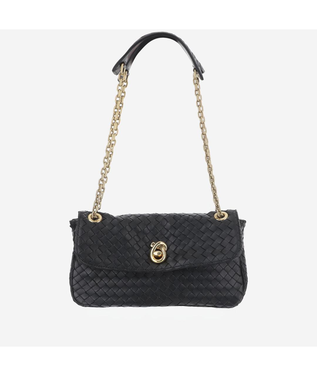 BOTTEGA VENETA Черная кожаная сумка через плечо, фото 5