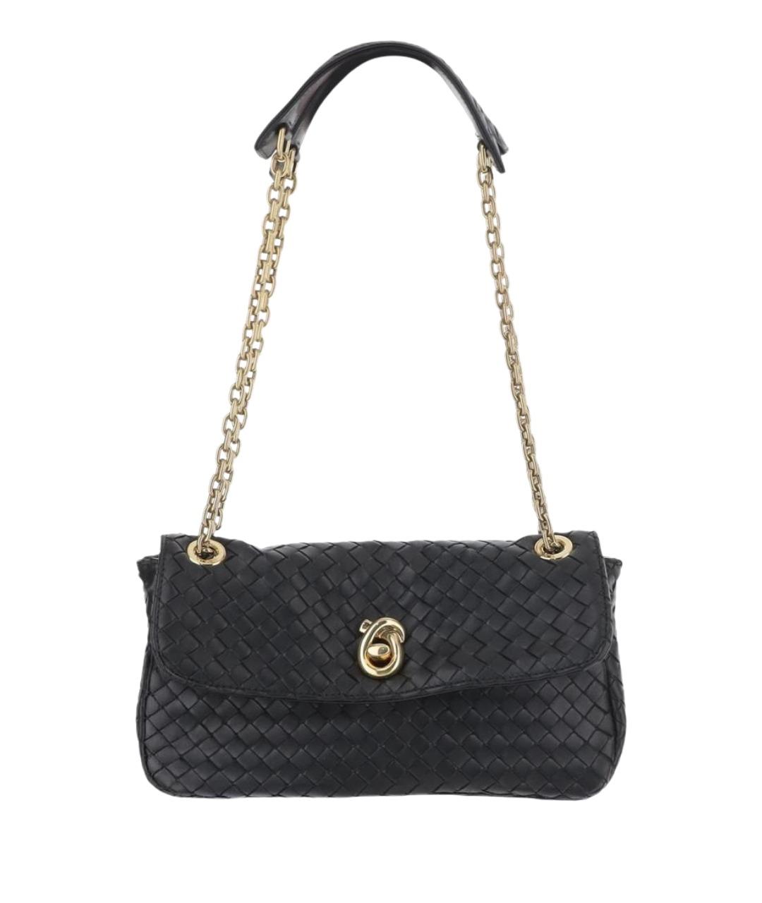 BOTTEGA VENETA Черная кожаная сумка через плечо, фото 1