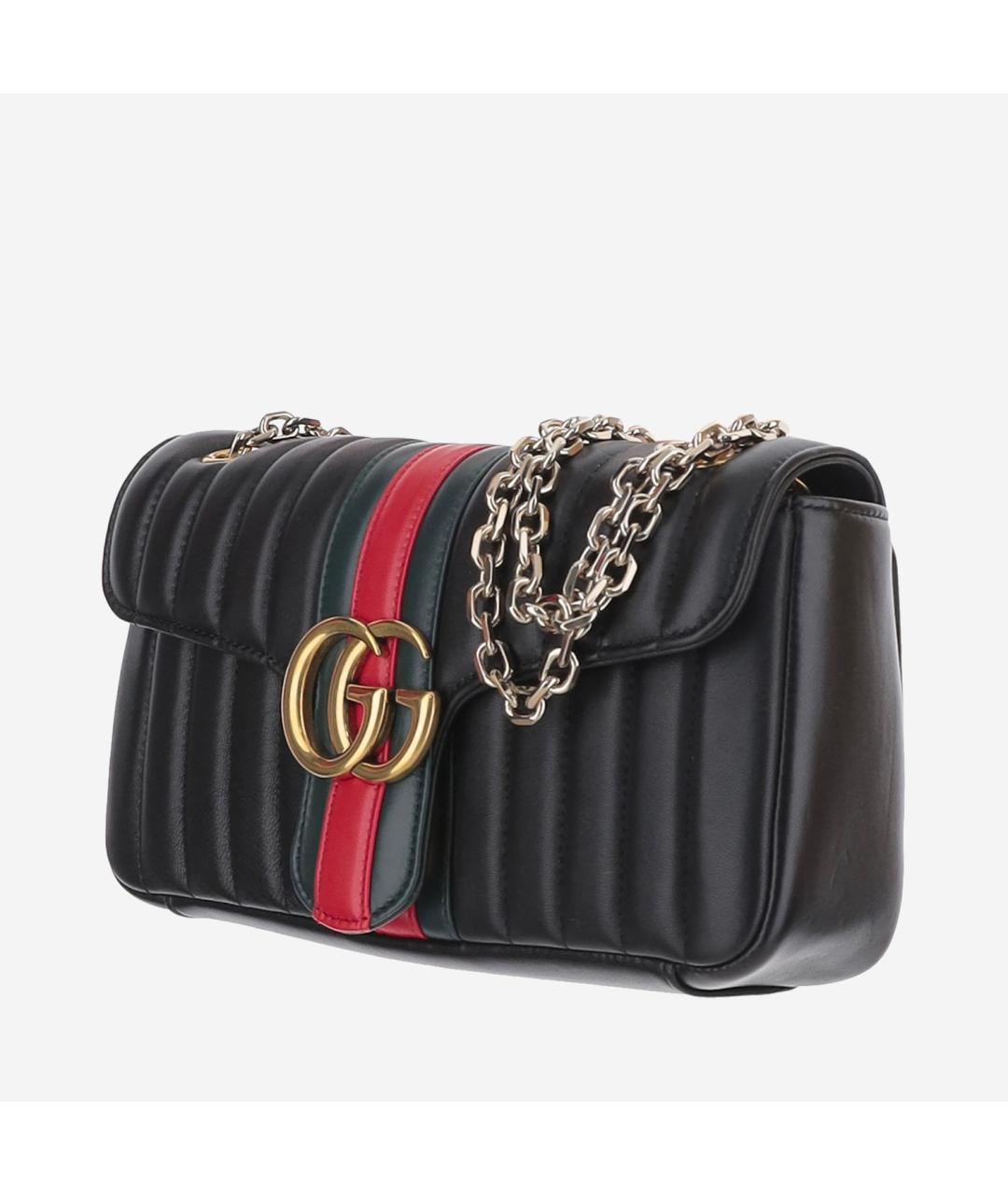 GUCCI Черная кожаная сумка через плечо, фото 2