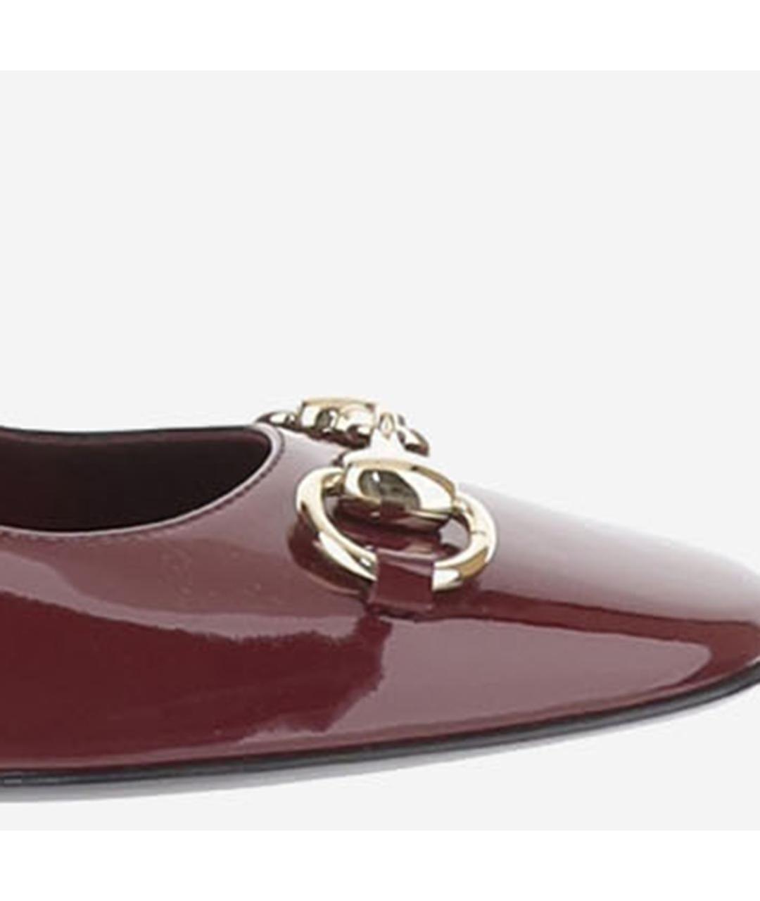 GUCCI Бордовые кожаные туфли, фото 4