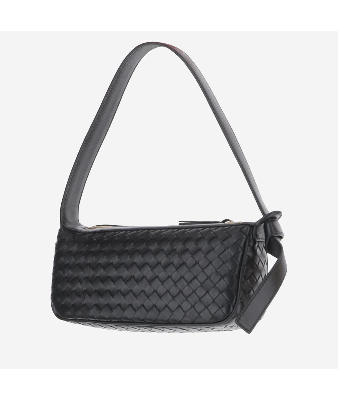 BOTTEGA VENETA Черная кожаная сумка через плечо, фото 2