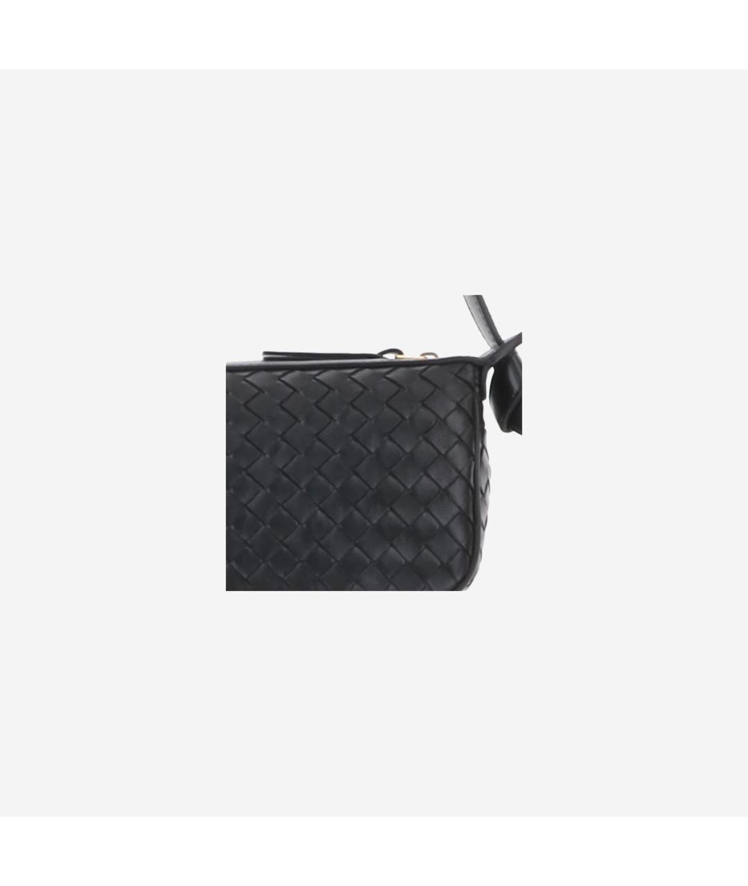 BOTTEGA VENETA Черная кожаная сумка через плечо, фото 4